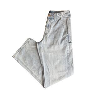 Aeropostale High Rise Baggy Carpenter Jeans Sz 4 Campus Straight Leg Light Wash